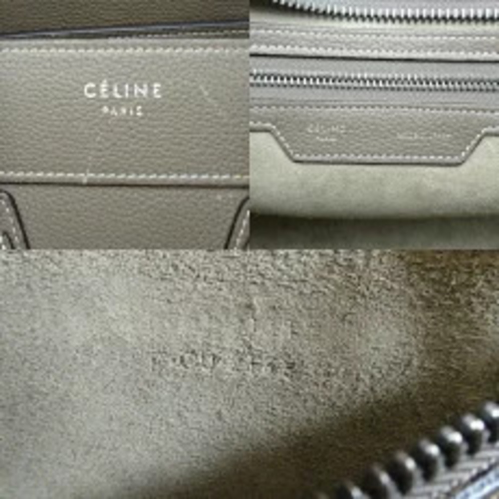 Celine Luggage Shopper Handbag Leather Greige Gray - Picture 7 of 9